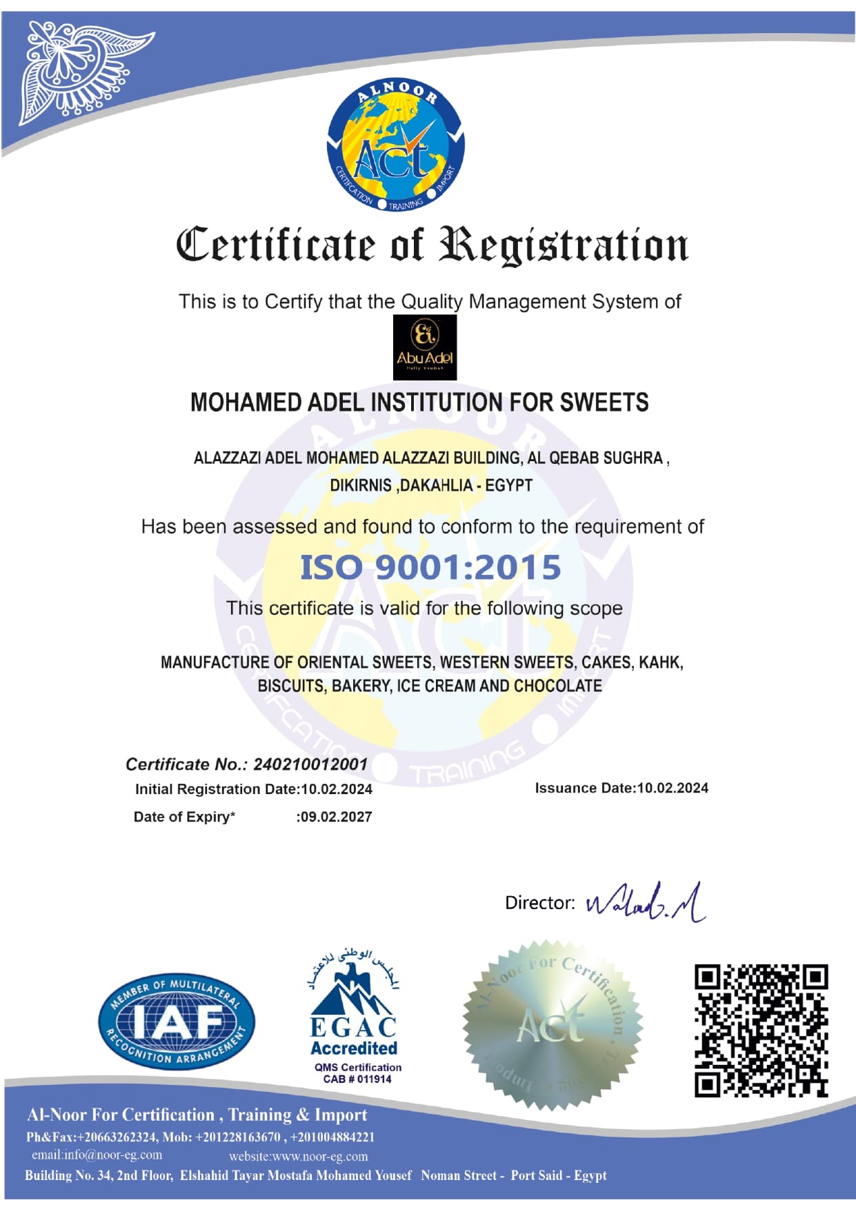 ISO 9001:2015 Certificate
